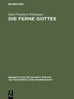 cover image of Die Ferne Gottes